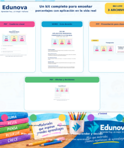 Porcentajes para Primaria | 30 Actividades de Descuentos, Dinero y Problemas + PDF, Word y PowerPoint 3 EDU 006 Promocional 1x1
