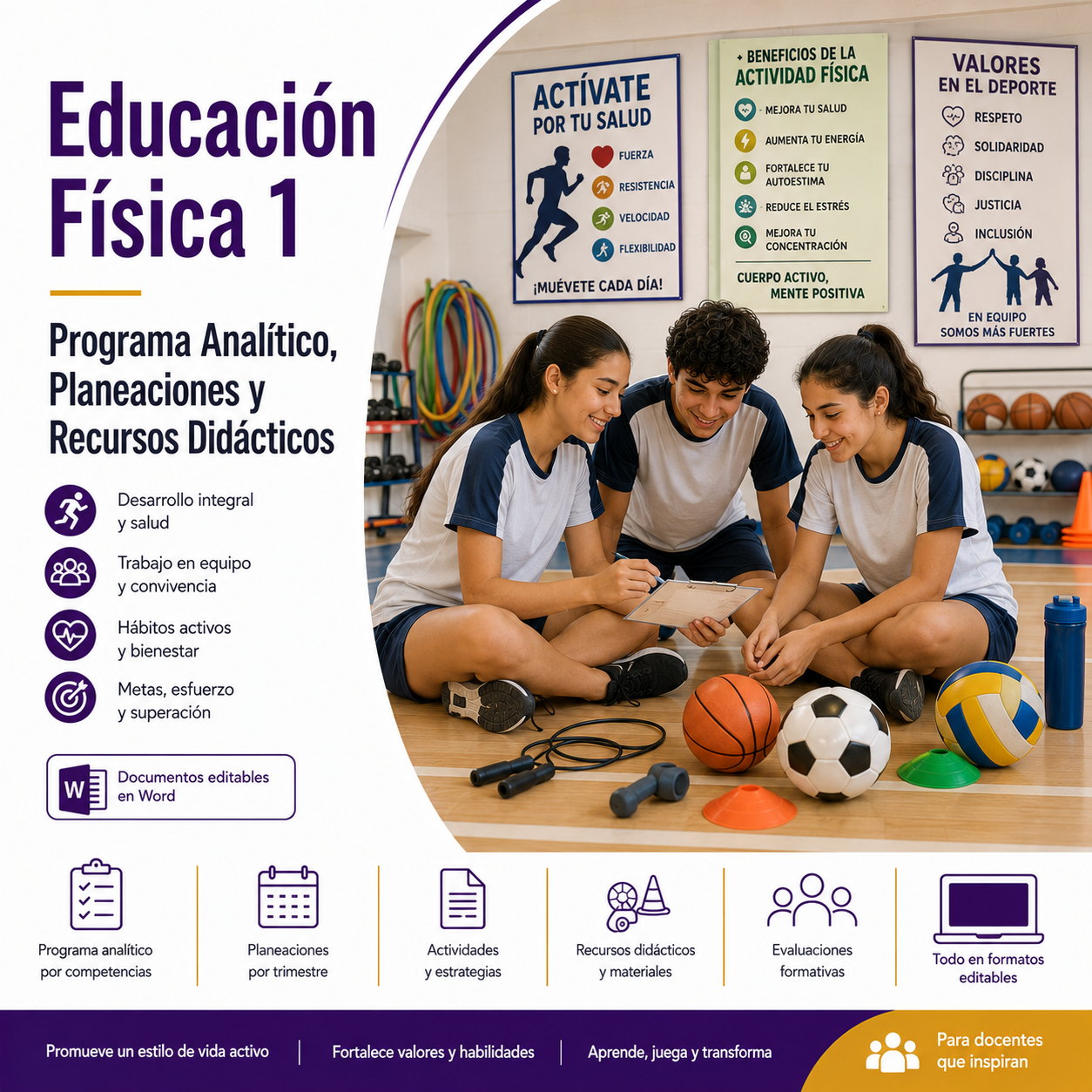 Educación Física 1° Secundaria NEM 2026-2027 | Programa Analítico, Planeaciones y Recursos Didácticos | Word Editable 1 Educación Física 1° Secundaria NEM 2026-2027 | Programa Analítico, Planeaciones y Recursos Didácticos | Word Editable