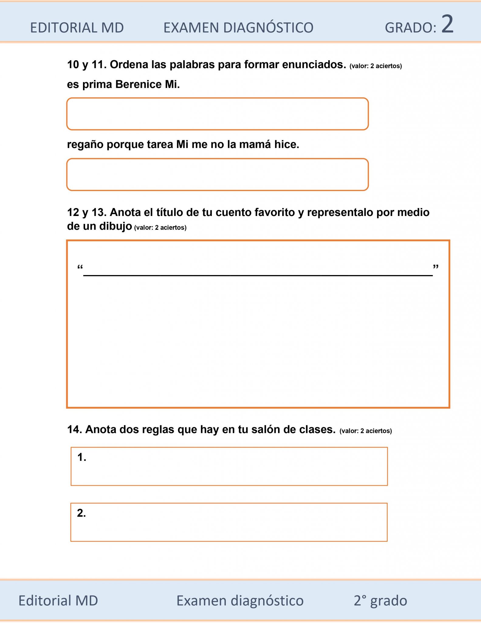 EJEMPLO DE EVALUACIÓN DIAGNOSTICA de segundo DE PRIMARIA 03