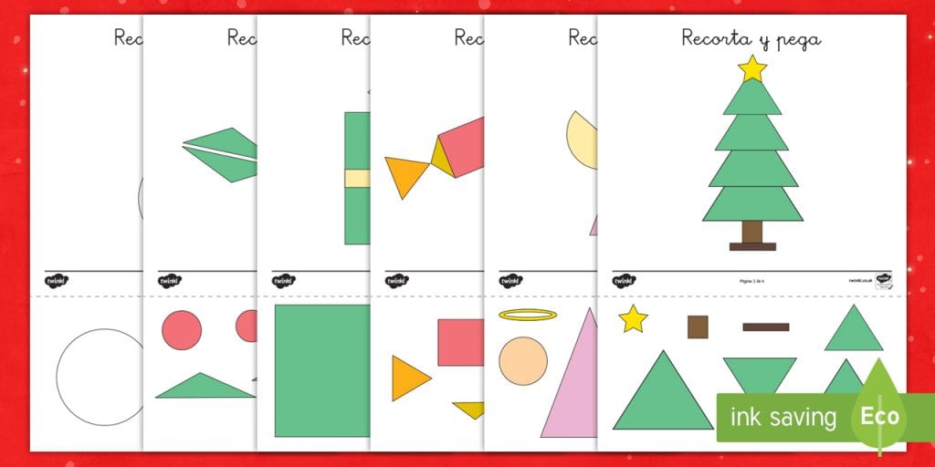 Actividad para recortar: Figuras de Navidad