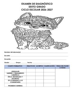 Examen de diagnóstico 6º grado