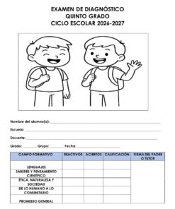 EXAMEN DE DIAGNÓSTICO 5º GRADO