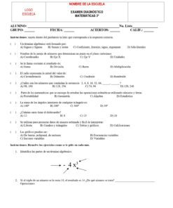 EXAMEN DIAGNOSTICO MATEMATICAS TERCER GRADO SECUNDARIA page 0001