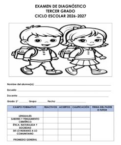 Examen diagnóstico tercer grado 2026-2027