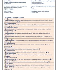 Ficha de trabajo en español para estudiantes de secundaria con preguntas de opción múltiple y respuestas cortas sobre entrevistas, reportajes y documentales, con instrucciones y espacios para respuestas. Incluye los logotipos de la escuela y de la SEP.