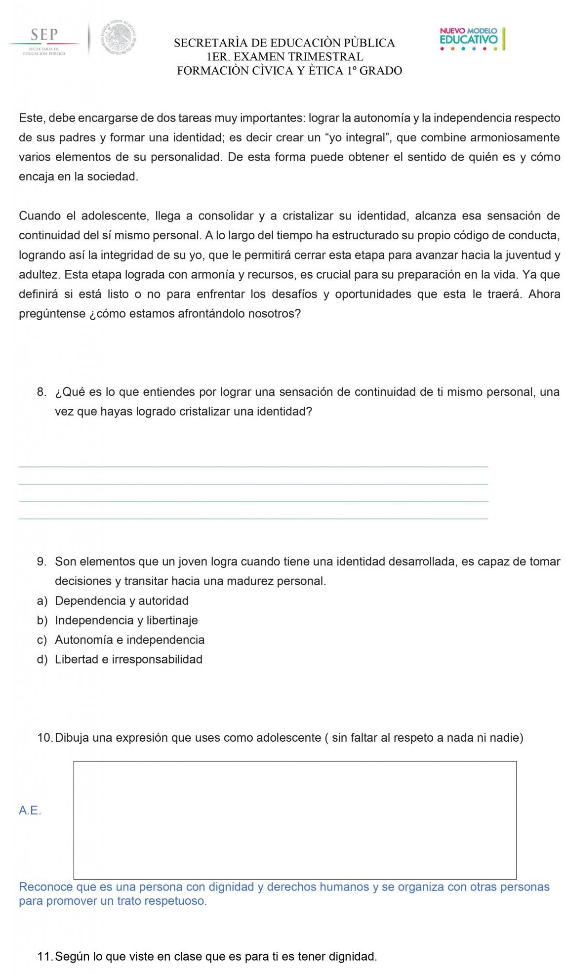 EXAMEN TRIMESTRAL  03