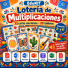 EduKIT Lotería de Multiplicaciones para Primaria | 32 Cartas, 20 Tableros y Cantor Digital