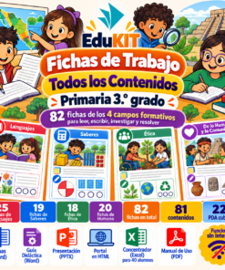 Fichas de Trabajo para Primaria 3.° Grado | 82 Fichas, 81 Contenidos y 227 PDA