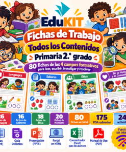 Fichas de Trabajo para Primaria 2.° Grado | 80 Fichas de los 4 Campos Formativos y Todos los Contenidos