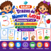 EduKIT Trazos de Números y Letras para Preescolar | 54 Fichas, 48 Tarjetas y Portal Interactivo para Trazar