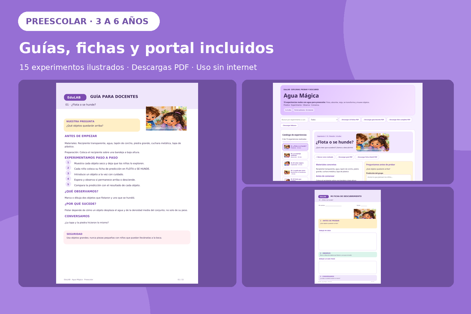 Agua Mágica Preescolar | 15 Experimentos con Agua, Fichas PDF Ilustradas y Portal Interactivo 2 Agua Mágica Preescolar | 15 Experimentos con Agua, Fichas PDF Ilustradas y Portal Interactivo - Imagen 2