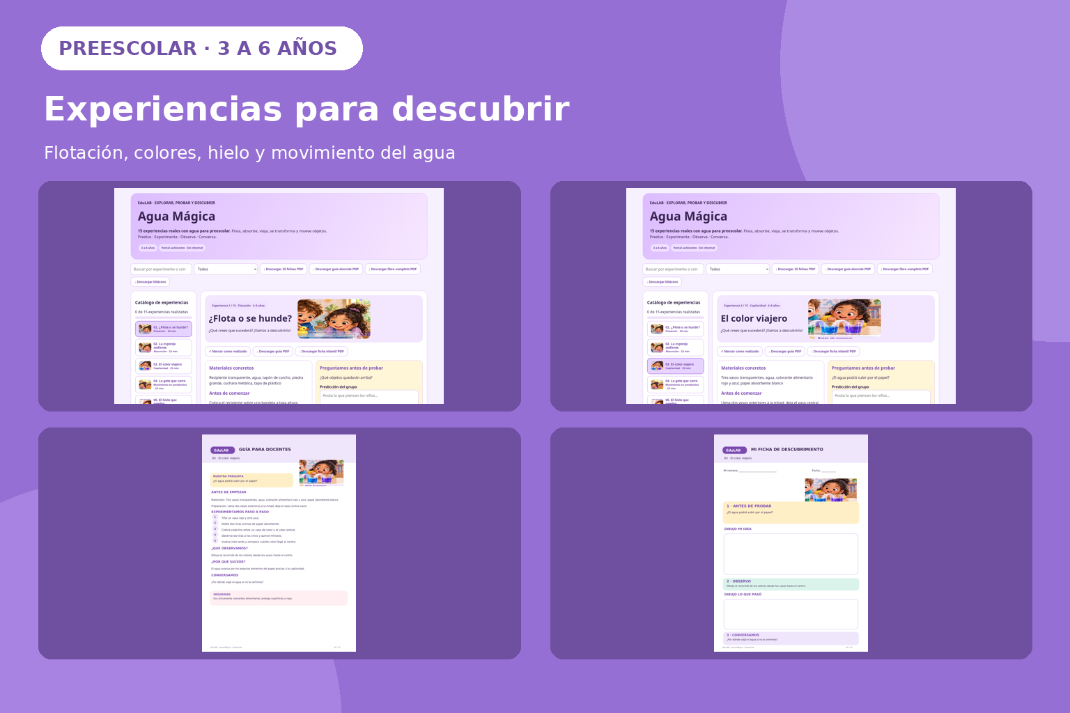 Agua Mágica Preescolar | 15 Experimentos con Agua, Fichas PDF Ilustradas y Portal Interactivo 3 Agua Mágica Preescolar | 15 Experimentos con Agua, Fichas PDF Ilustradas y Portal Interactivo - Imagen 3