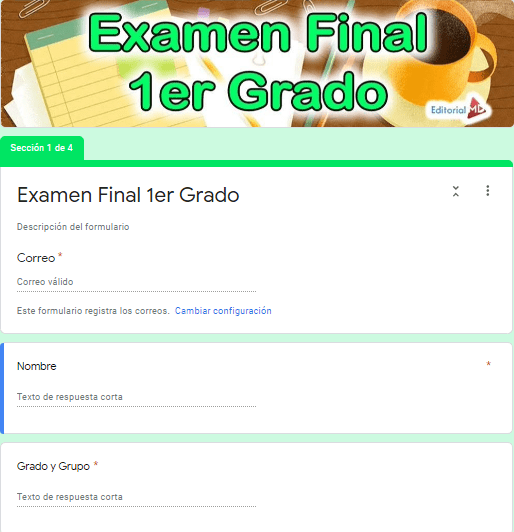 Ejemplo Exámenes en Google Forms 01