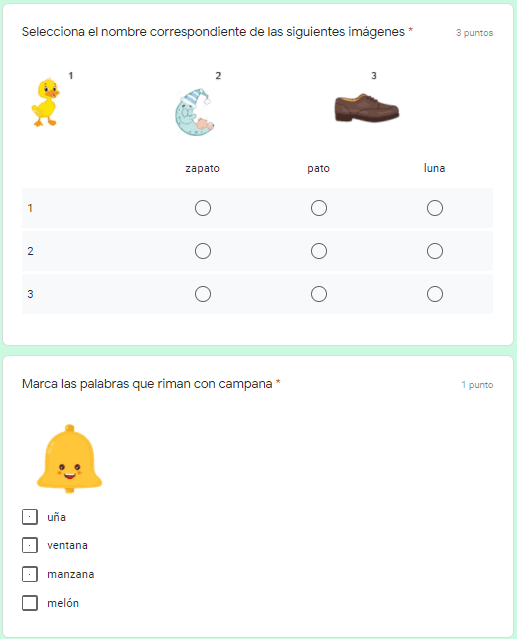 Ejemplo Exámenes en Google Forms 03