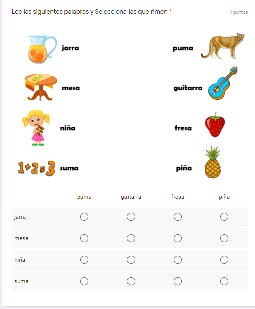 Ejemplo Exámenes en Google Forms 2do grado 04