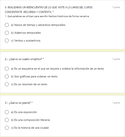 Ejemplo Exámenes en Google Forms 5to grado 02