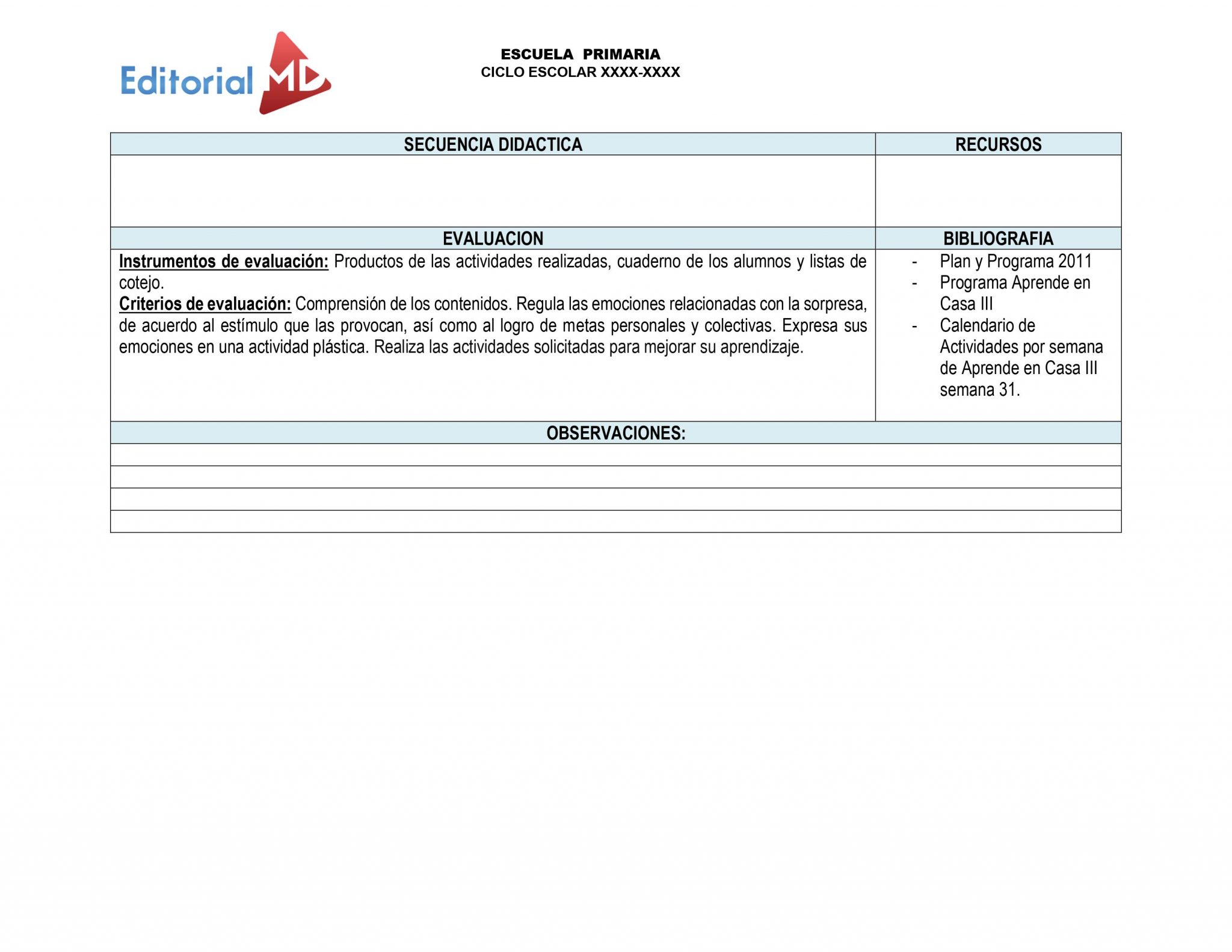 Ejemplo plan de trabajo semana 31 del 26 al 30 de Abril del 2021 02