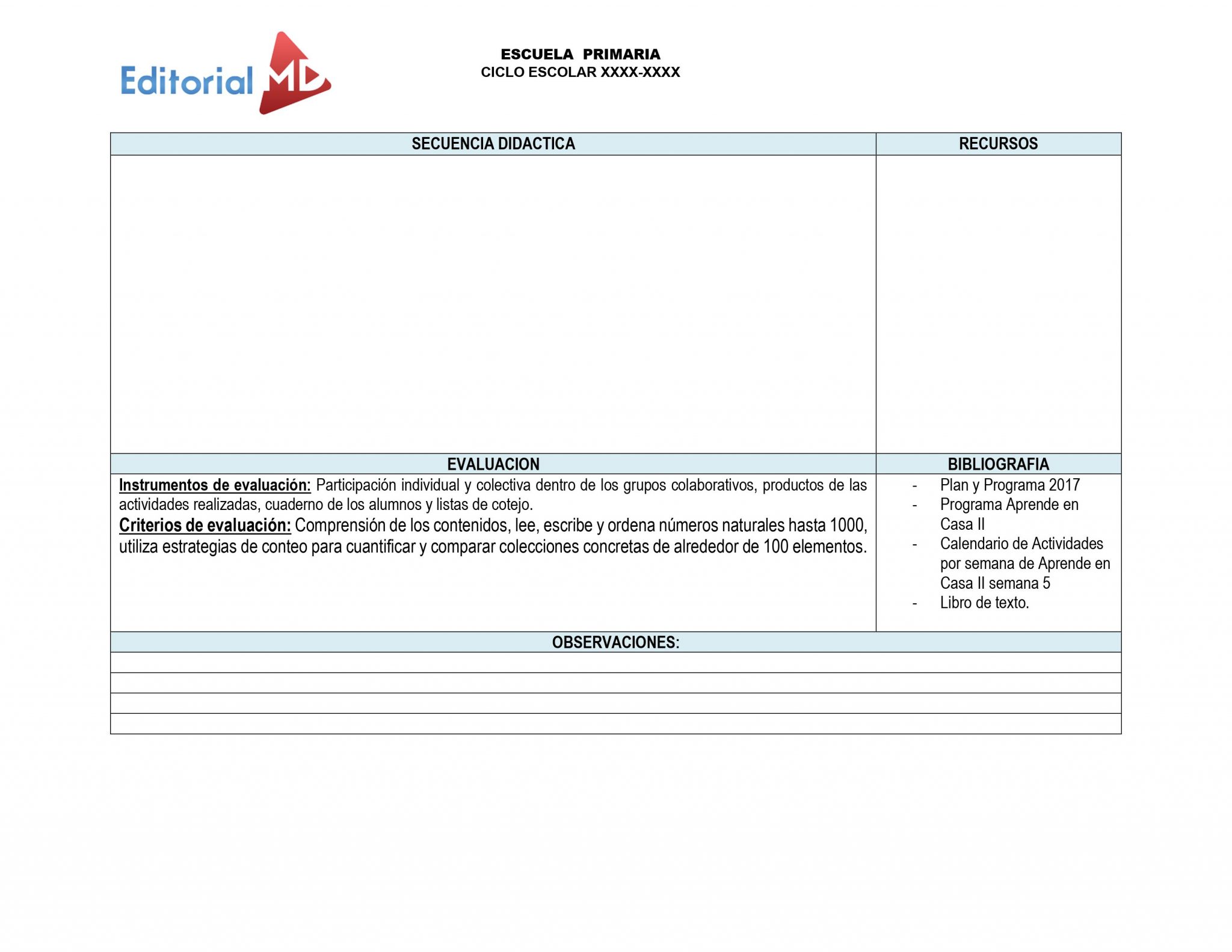 Ejemplo planeacion primaria 2do grado aprende en casa 02