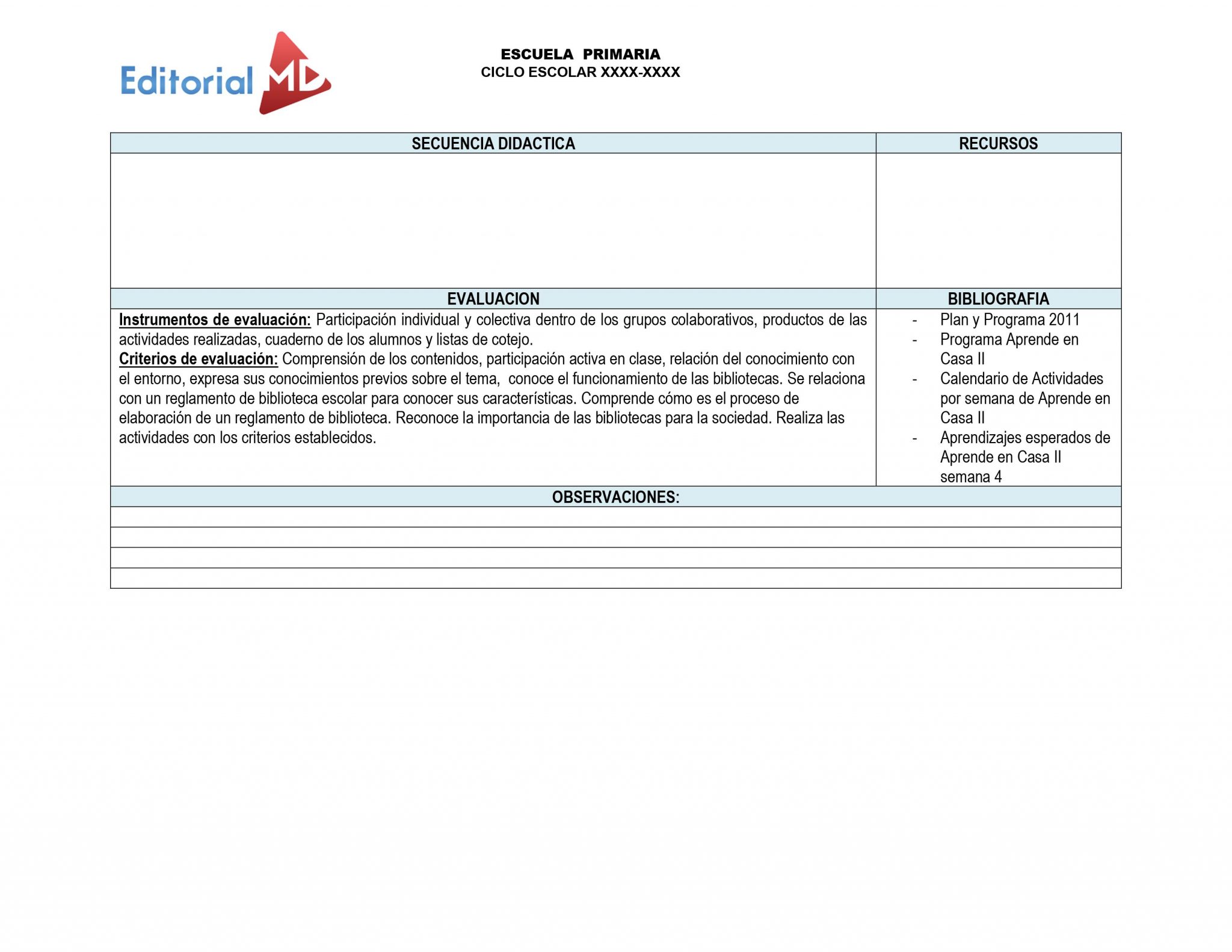 Ejemplo planeacion primaria 3er grado aprende en casa 02