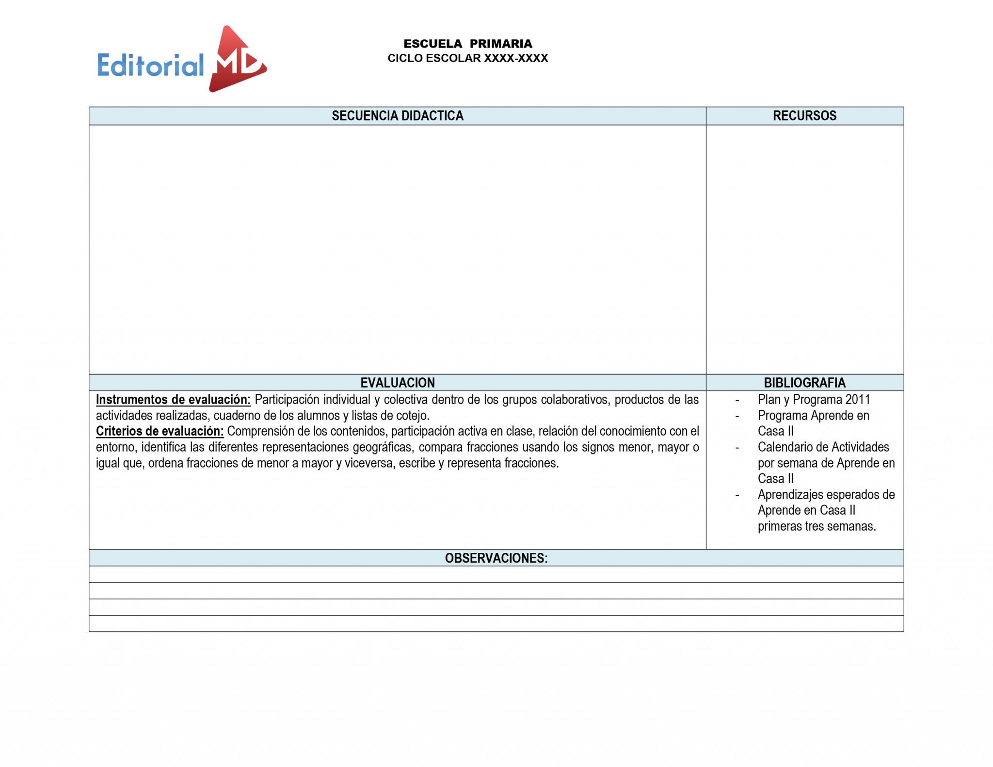 Ejemplo planeacion primaria 6to grado aprende en casa 02