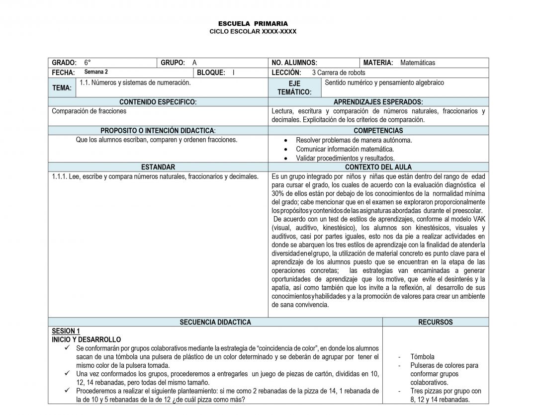 Planeaciones de Sexto Grado de Primaria 20222023
