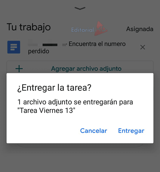 pasos para entregar la tarea en classroom