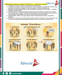 Taller Intensivo para Docentes – Enero 2026 (Productos Contestados) 26 Una colorida hoja de actividades educativas en español titulada