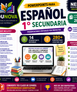 PowerPoints para Español 1° Secundaria NEM 2026-2027 | 280 Diapositivas Editables | Presentaciones por Proyectos