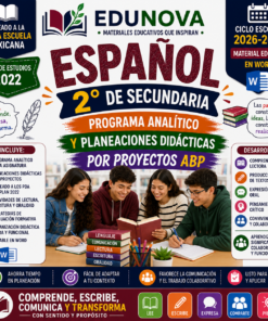 Español 2° Secundaria NEM 2026-2027 | Programa Analítico y Planeaciones por Proyectos ABP | Word Editable