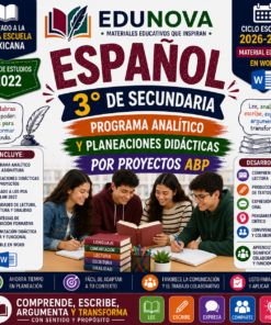 Español 3° Secundaria NEM 2026-2027 | Programa Analítico y Planeaciones por Proyectos ABP | Word Editable