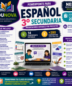 PowerPoints para Español 3° Secundaria NEM 2026-2027 | 280 Diapositivas Editables | Presentaciones por Proyectos