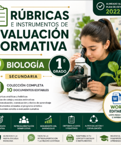 Rúbricas e Instrumentos de Evaluación Formativa para Biología Primer Grado de Secundaria 2026-2027 | Plan 2022 | Word Editable