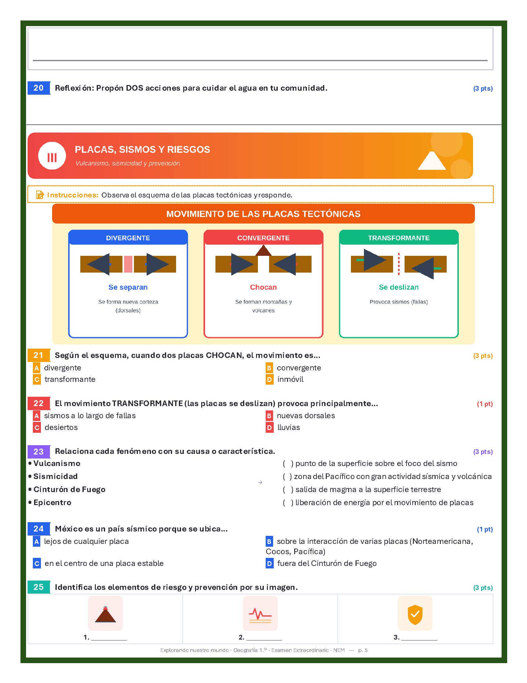 Exámenes Extraordinarios Secundaria 1° Grado NEM (TODAS LAS ASIGNATURAS) | Word Editable 17 Exámenes Extraordinarios Secundaria 1° Grado NEM (TODAS LAS ASIGNATURAS) | Word Editable - Image 17