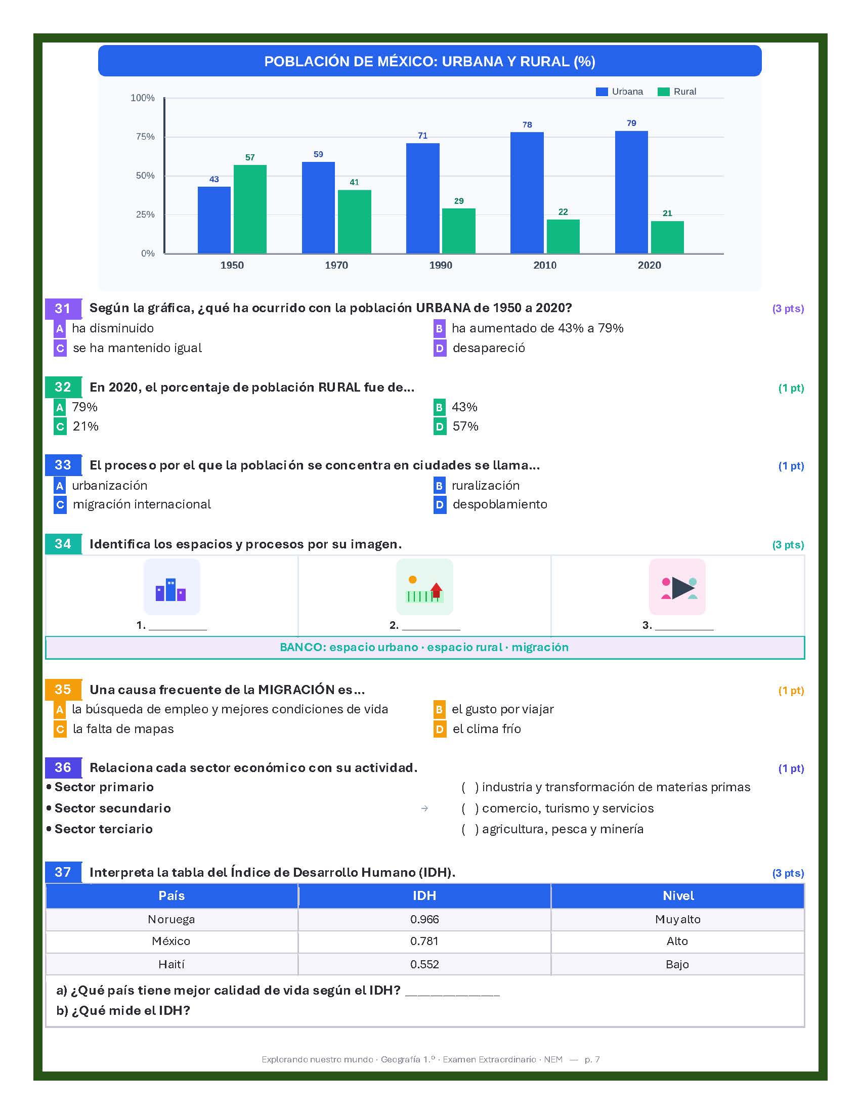 Exámenes Extraordinarios Secundaria 1° Grado NEM (TODAS LAS ASIGNATURAS) | Word Editable 16 Exámenes Extraordinarios Secundaria 1° Grado NEM (TODAS LAS ASIGNATURAS) | Word Editable - Image 16