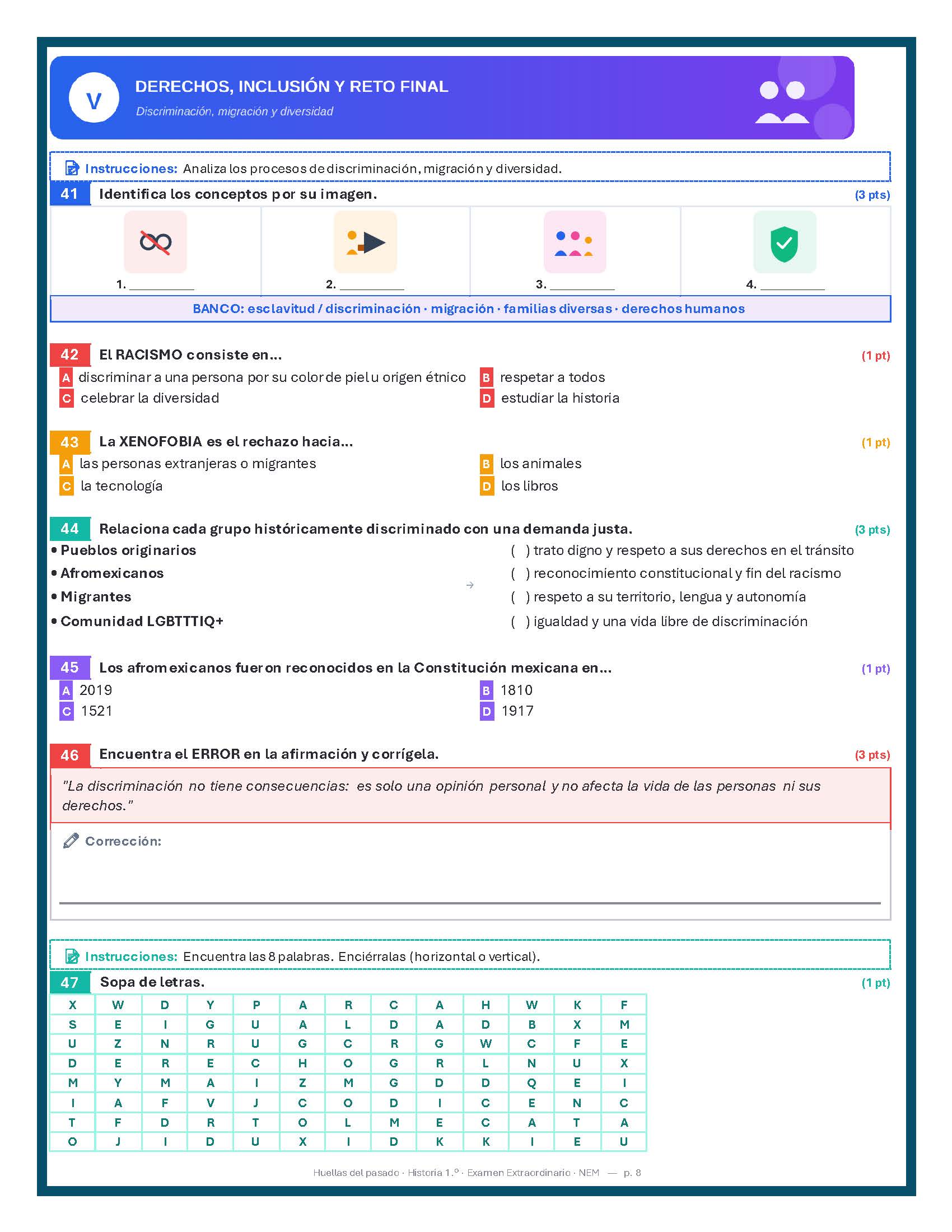 Examen Extraordinario Historia Secundaria 1°, 2° y 3° Grado NEM | Word Editable 3 Examen Extraordinario Historia Secundaria 1°, 2° y 3° Grado NEM | Word Editable - Image 3