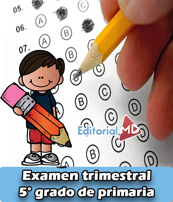 Examen De Quinto Grado De Primaria 2021 2022 Trimestral Contestado