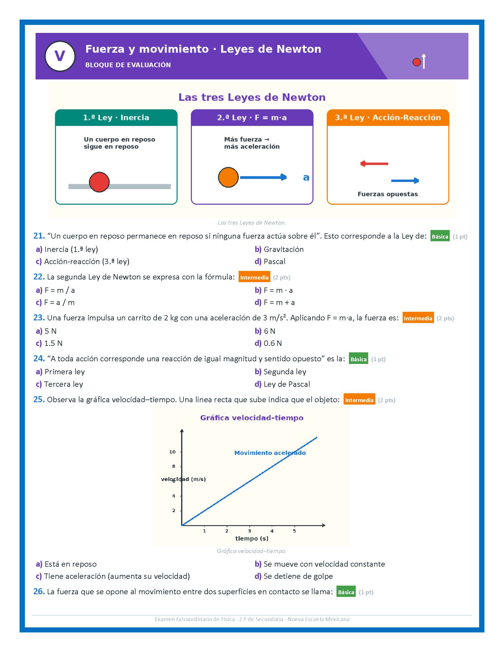 Examen Extraordinario Ciencias Física Secundaria 2° Grado NEM | Word Editable 6 Examen Extraordinario Ciencias Física Secundaria 2° Grado NEM | Word Editable - Image 6