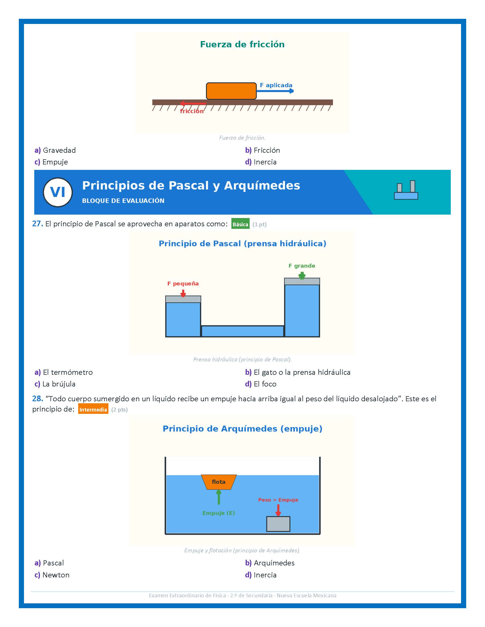 Examen Extraordinario Ciencias Física Secundaria 2° Grado NEM | Word Editable 5 Examen Extraordinario Ciencias Física Secundaria 2° Grado NEM | Word Editable - Image 5