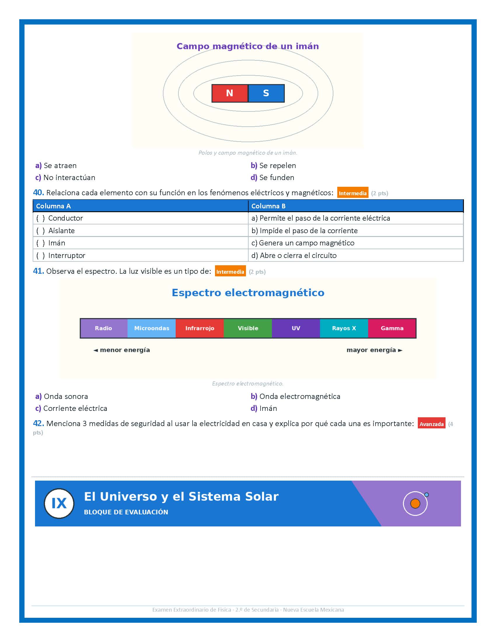 Examen Extraordinario Ciencias Física Secundaria 2° Grado NEM | Word Editable 7 Examen Extraordinario Ciencias Física Secundaria 2° Grado NEM | Word Editable - Image 7