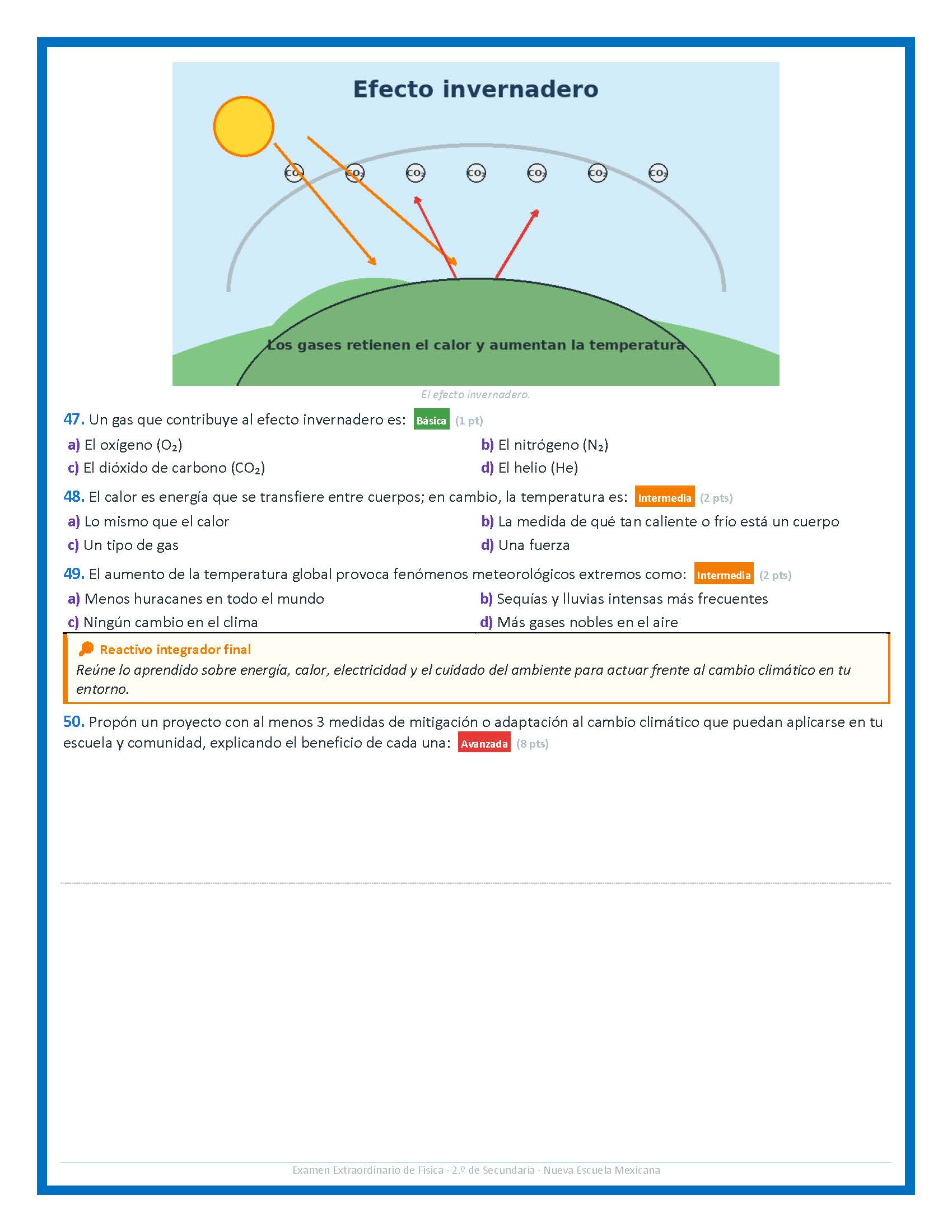 Examen Extraordinario Ciencias Física Secundaria 2° Grado NEM | Word Editable 9 Examen Extraordinario Ciencias Física Secundaria 2° Grado NEM | Word Editable - Image 9