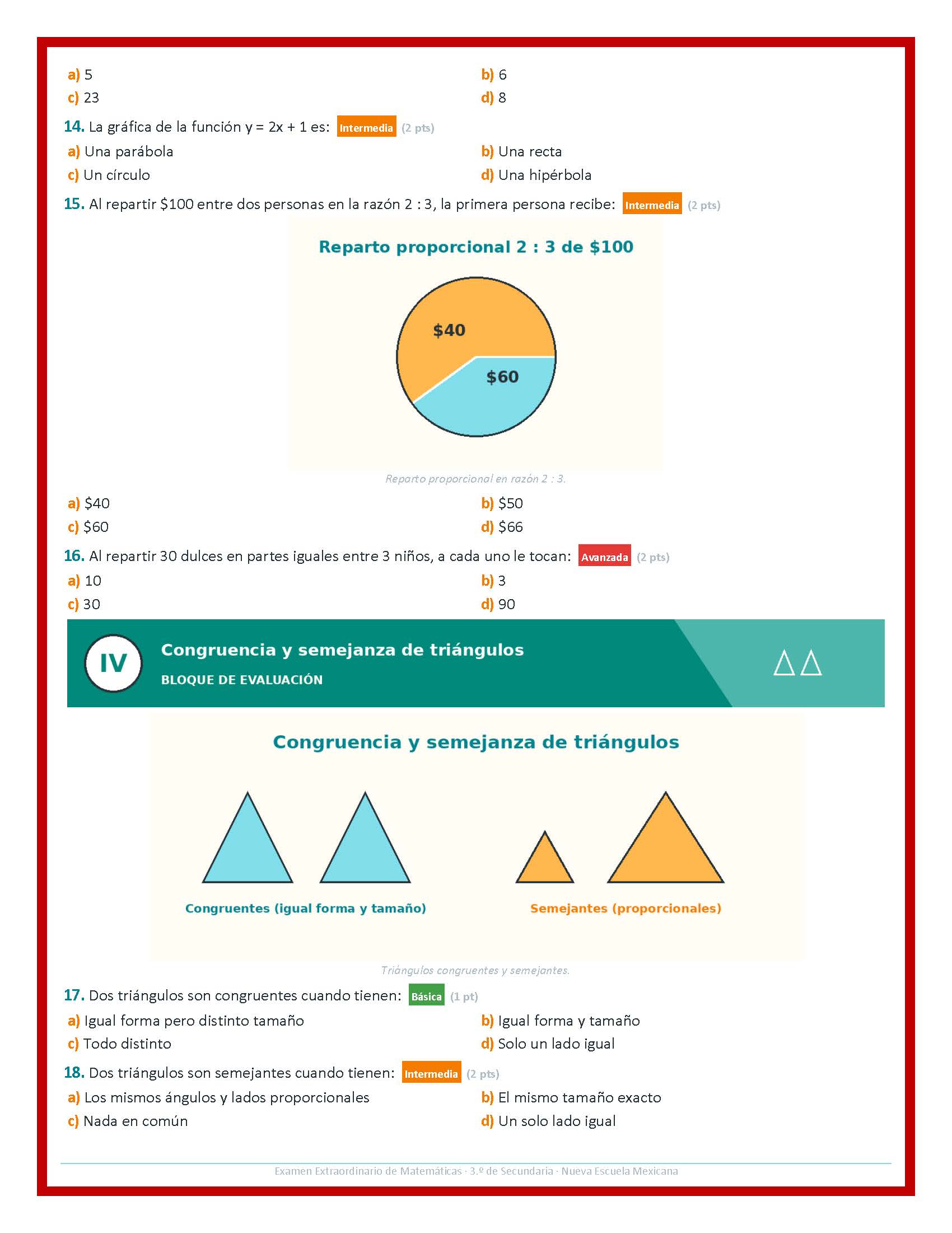 Examen Extraordinario Matemáticas Secundaria 1°, 2° y 3° Grado NEM | Word Editable 4 Examen Extraordinario Matemáticas Secundaria 1°, 2° y 3° Grado NEM | Word Editable - Image 4
