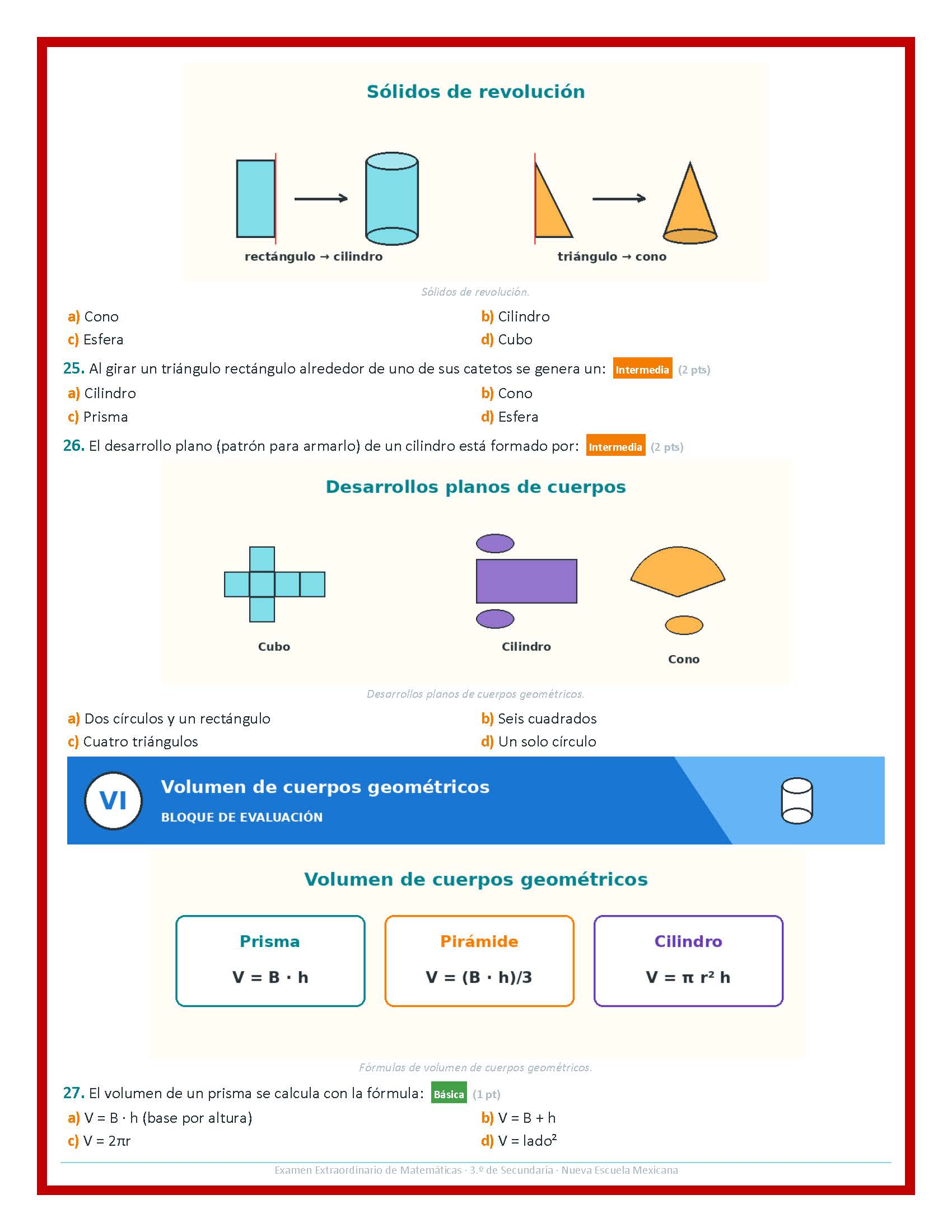 Examen Extraordinario Matemáticas Secundaria 1°, 2° y 3° Grado NEM | Word Editable 3 Examen Extraordinario Matemáticas Secundaria 1°, 2° y 3° Grado NEM | Word Editable - Image 3
