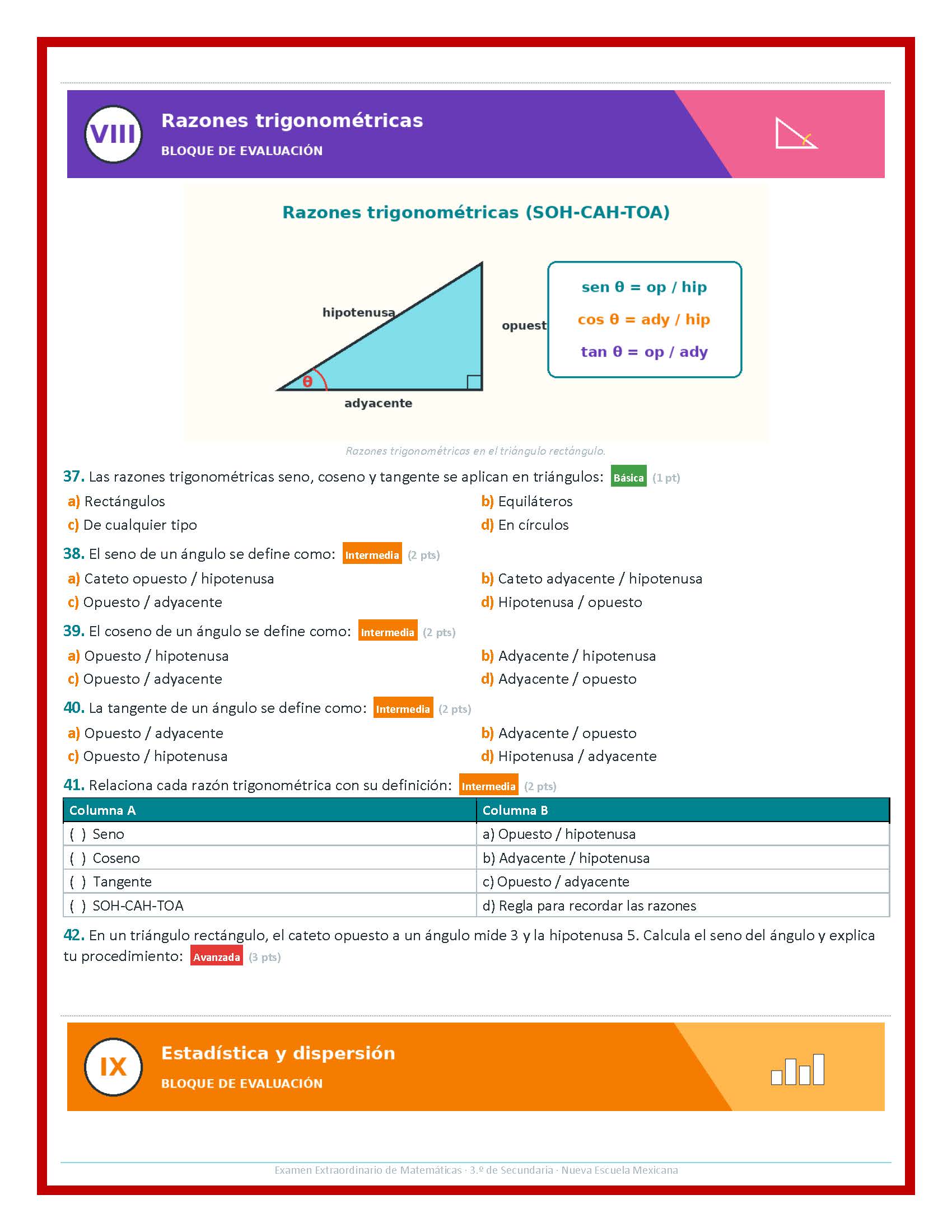 Examen Extraordinario Matemáticas Secundaria 1°, 2° y 3° Grado NEM | Word Editable 10 Examen Extraordinario Matemáticas Secundaria 1°, 2° y 3° Grado NEM | Word Editable - Image 10