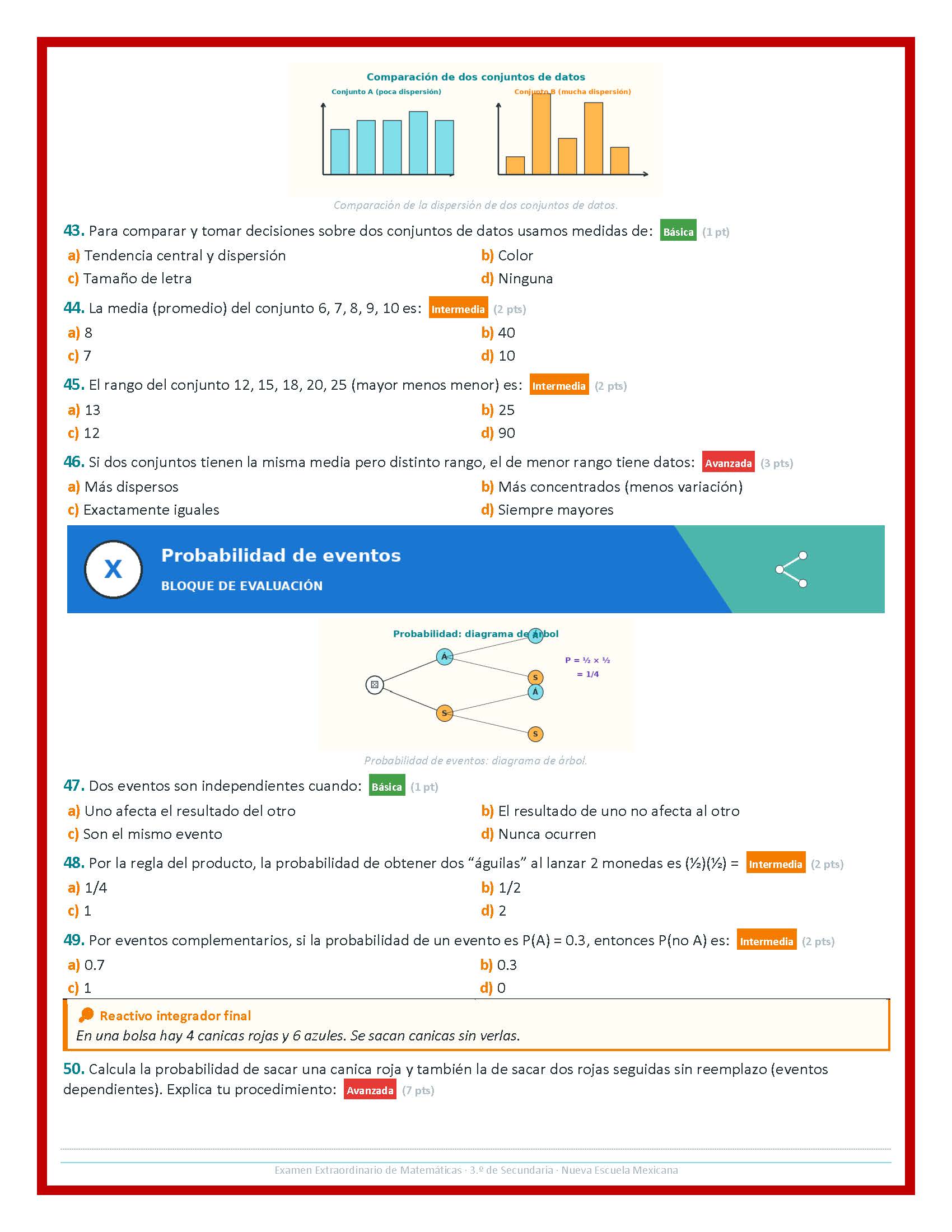 Examen Extraordinario Matemáticas Secundaria 1°, 2° y 3° Grado NEM | Word Editable 9 Examen Extraordinario Matemáticas Secundaria 1°, 2° y 3° Grado NEM | Word Editable - Image 9