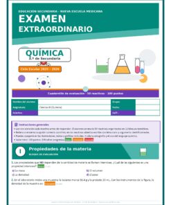 Examen Extraordinario Química Secundaria 3° Grado NEM | Word Editable 11 Examen Extraordinario Quimica 3Sec Pagina 01