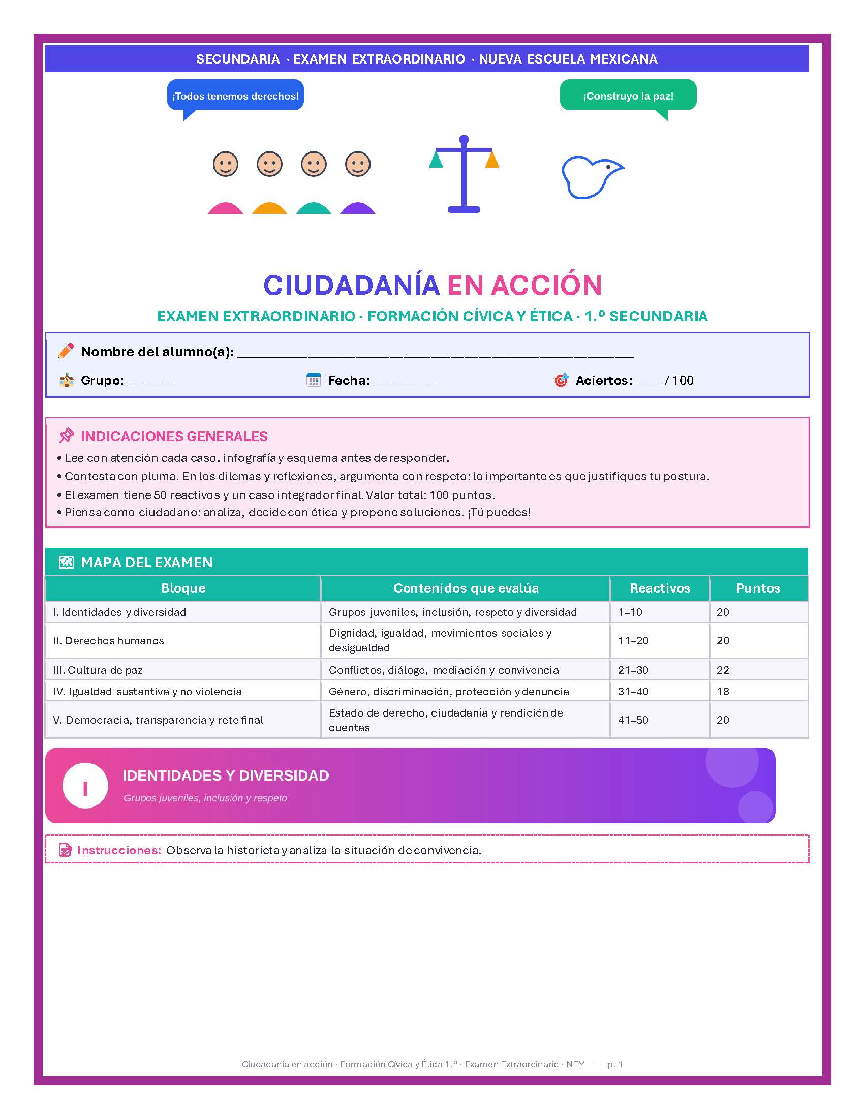 Paquete Exámenes Extraordinarios Telesecundaria 1° Grado NEM (TODAS LAS ASIGNATURAS) | Word Editable 15 Paquete Exámenes Extraordinarios Telesecundaria 1° Grado NEM (TODAS LAS ASIGNATURAS) | Word Editable - Image 15