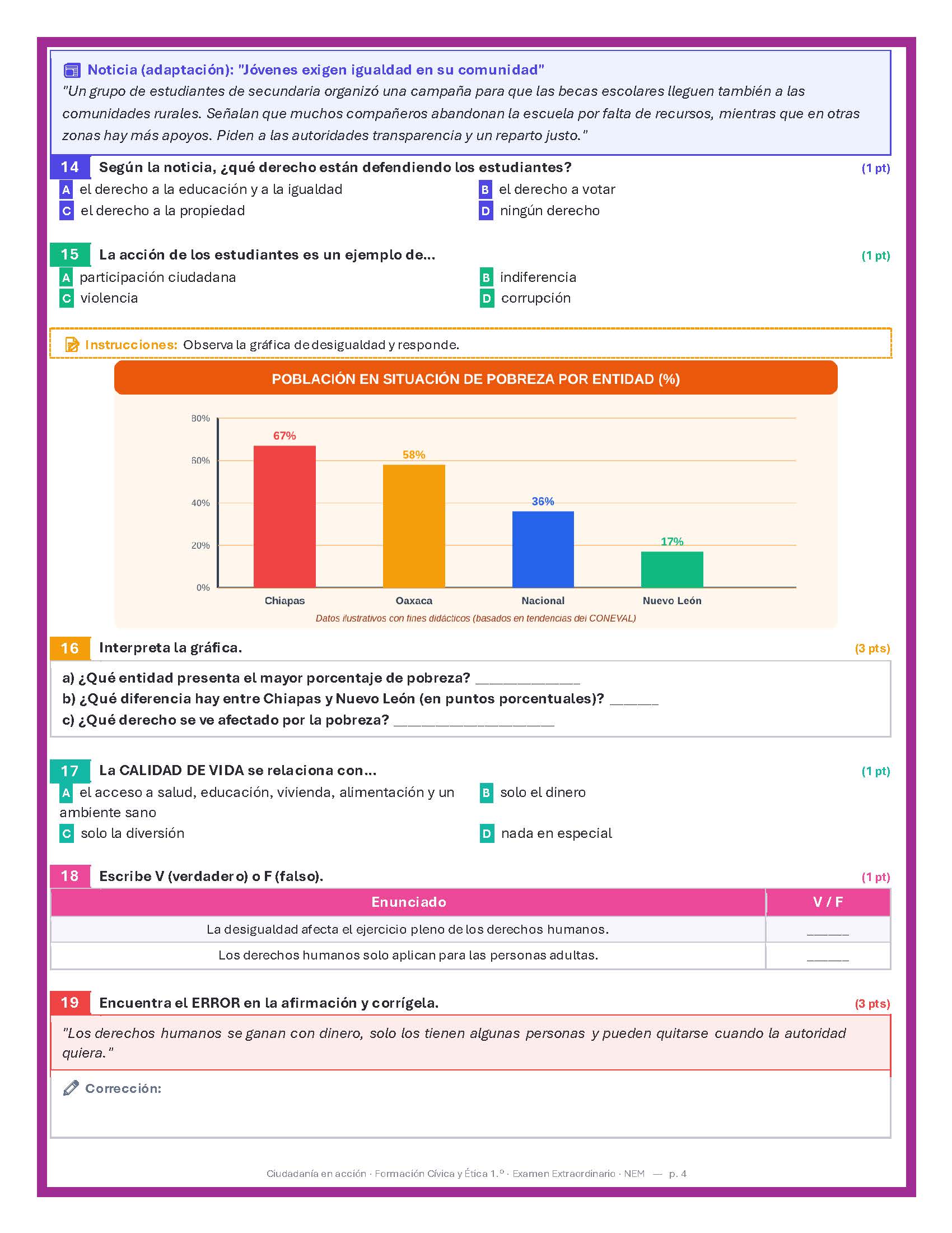 Exámenes Extraordinarios Secundaria 1° Grado NEM (TODAS LAS ASIGNATURAS) | Word Editable 25 Exámenes Extraordinarios Secundaria 1° Grado NEM (TODAS LAS ASIGNATURAS) | Word Editable - Image 25