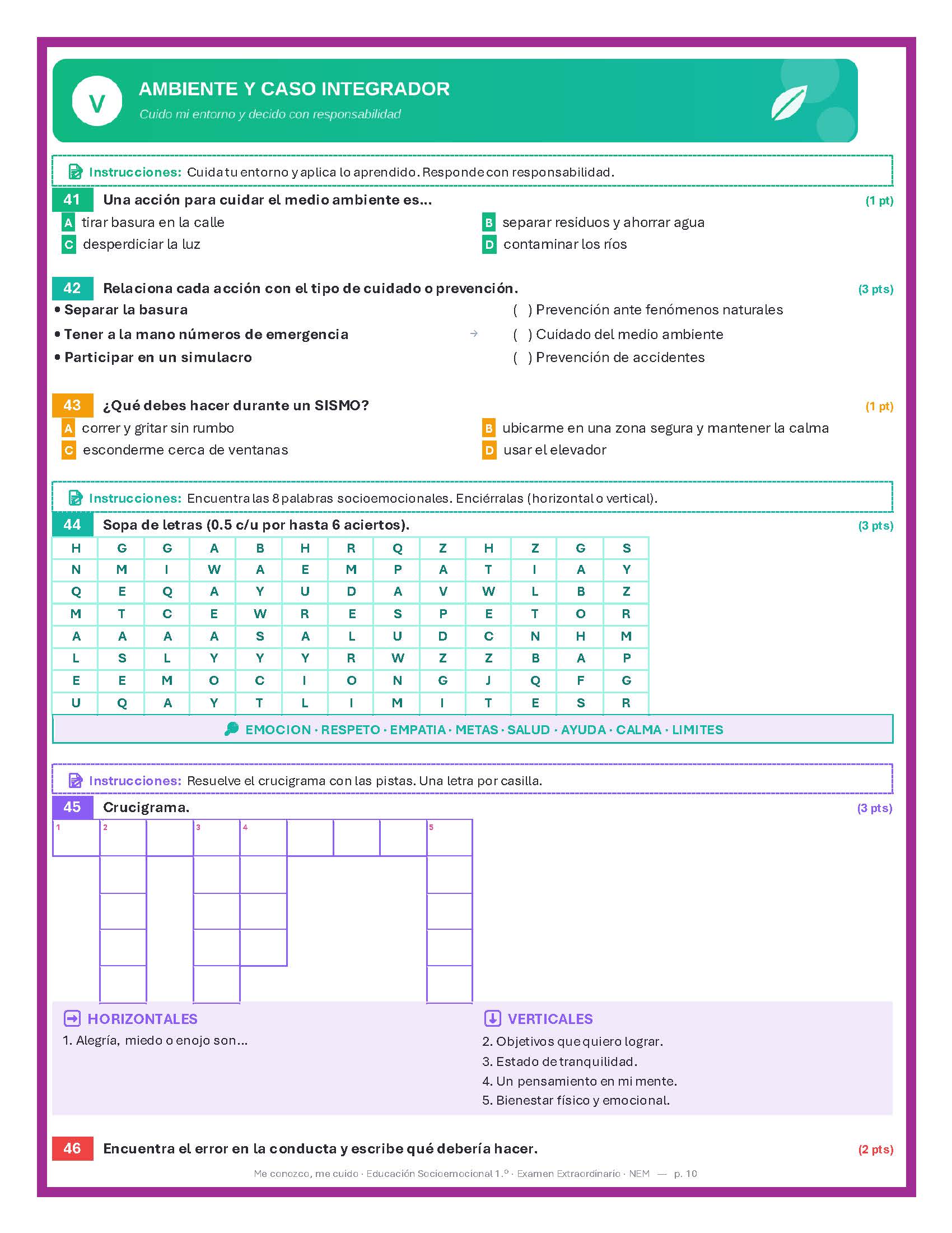 Examen Extraordinario Tutoría y Educación Socioemocional Secundaria 1°, 2° y 3° Grado NEM | Word Editable 5 Examen Extraordinario Tutoría y Educación Socioemocional Secundaria 1°, 2° y 3° Grado NEM | Word Editable - Image 5
