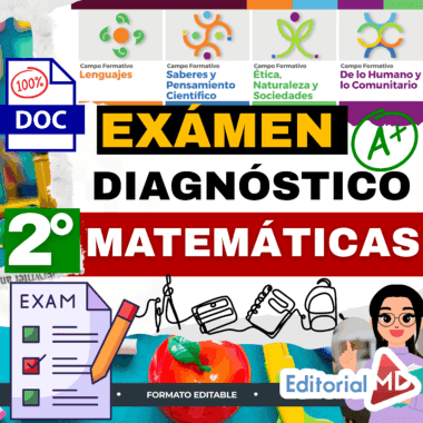 Examen Diagnóstico Matemáticas 2° Grado de SECUNDARIA NEM (2025 -2026)