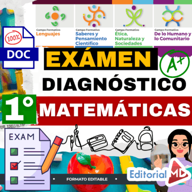 Examen Diagnóstico Matemáticas 1° Grado de SECUNDARIA NEM (2025 -2026)